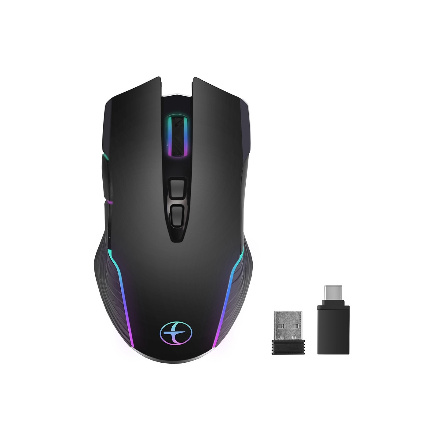 2.4G Wireless Mouse Jiggler Cordless 7 Buttons Light Effect Support 800/1200/1600DPI