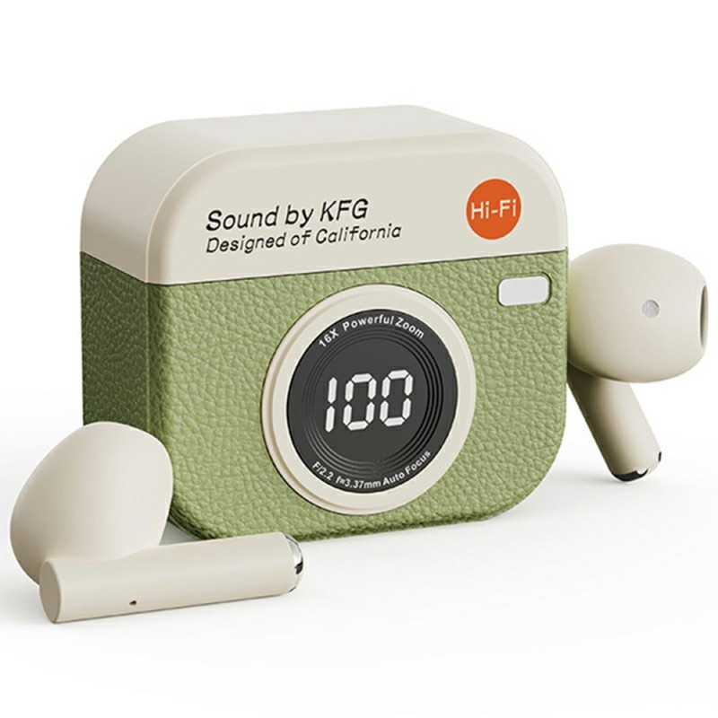 Retro kameradesign Bluetooth-hovedtelefoner Støjreduktion In-Ear-hovedtelefoner