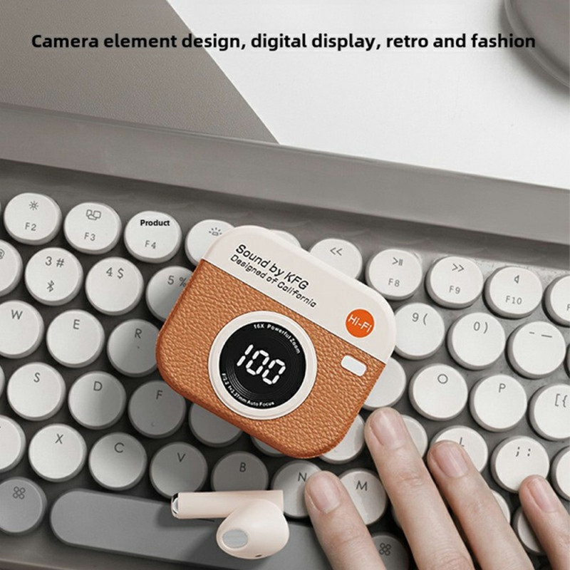 Retro Kameradesign Bluetooth hörlurar Brusreducering In-Ear Hörlurar