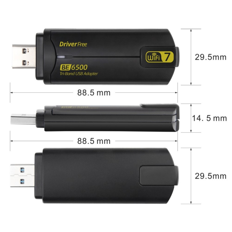 BE6500 ohjain ilmainen 6500M Tri Band WiFi 7 USB 3.0 langaton verkkokorttisovitin