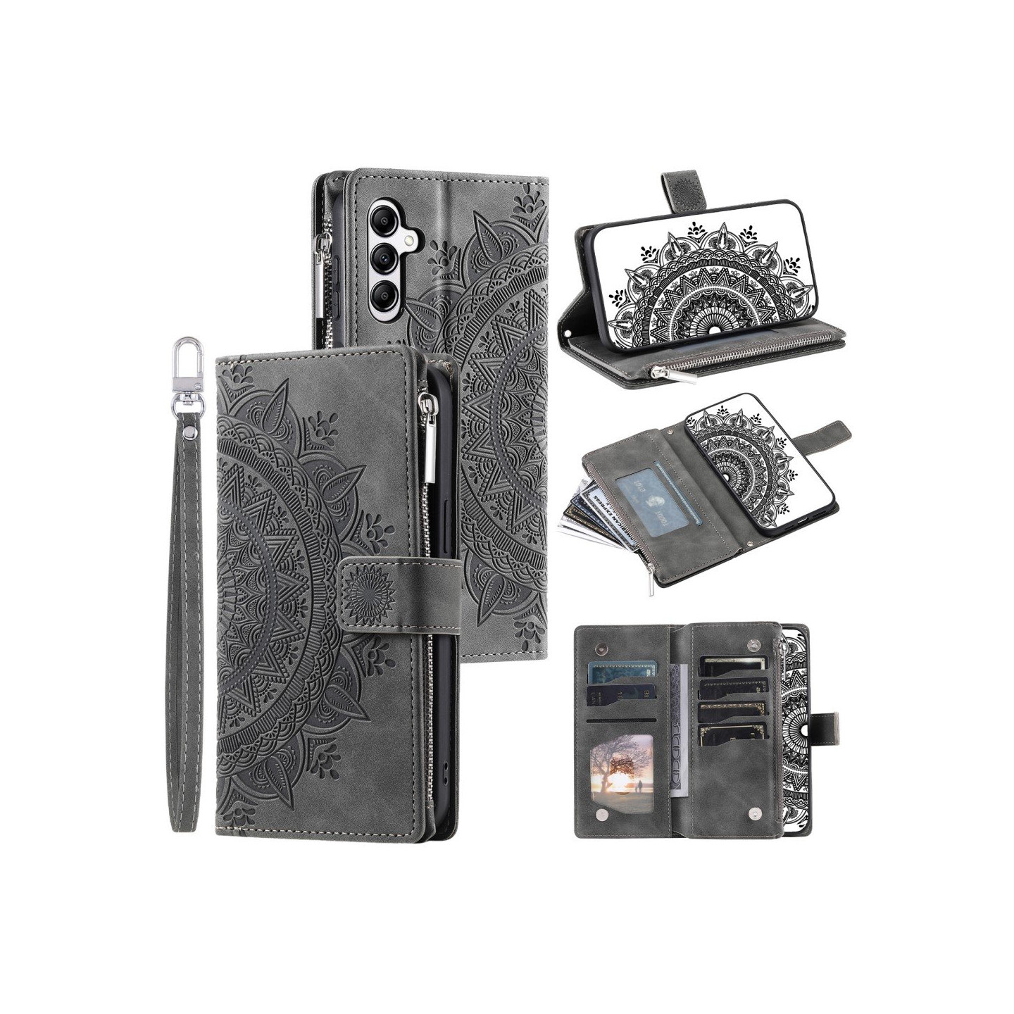 För Samsung Galaxy A26 / A16 plånboksfodral Fodral Skal Mandala blommönster