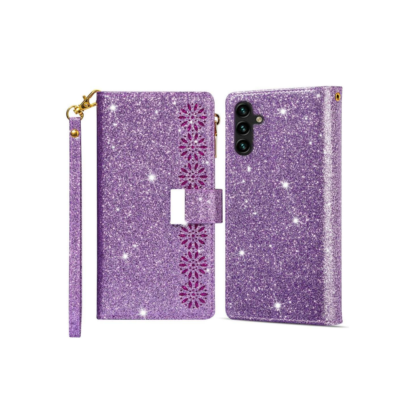 För Samsung Galaxy S25+ Fodral Stjärnhimmel Graverad Plånboksskydd