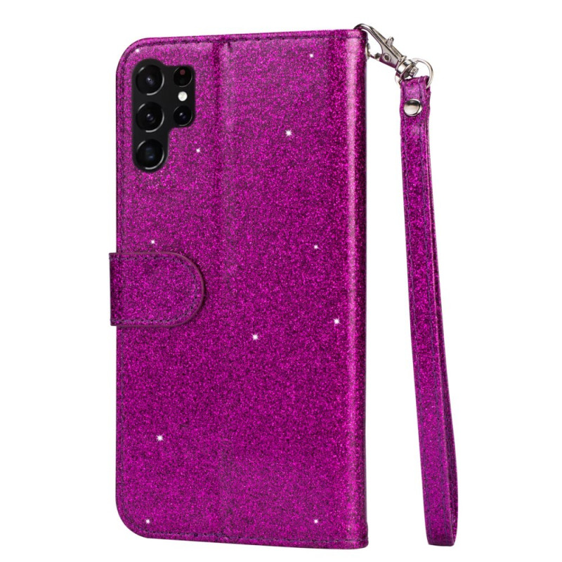 Samsung Galaxy S25 UltraTaittuva Glitter-Suojakotelo Vetoketjutaskulla