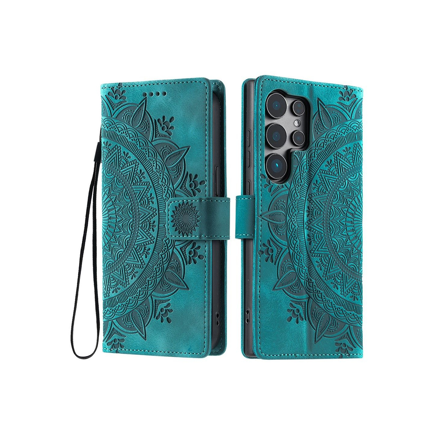 Til Samsung Galaxy S25 Ultra tegnebogscover Cover Shell Mandala Blomstermønster