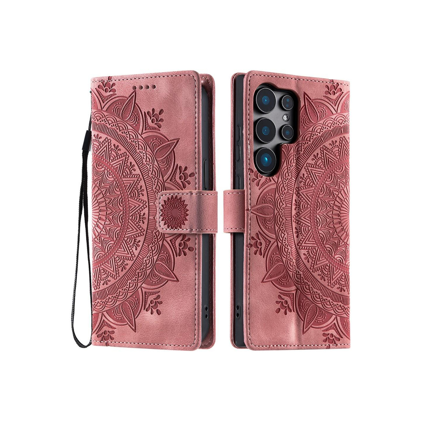 Til Samsung Galaxy S25 Ultra tegnebogscover Cover Shell Mandala Blomstermønster