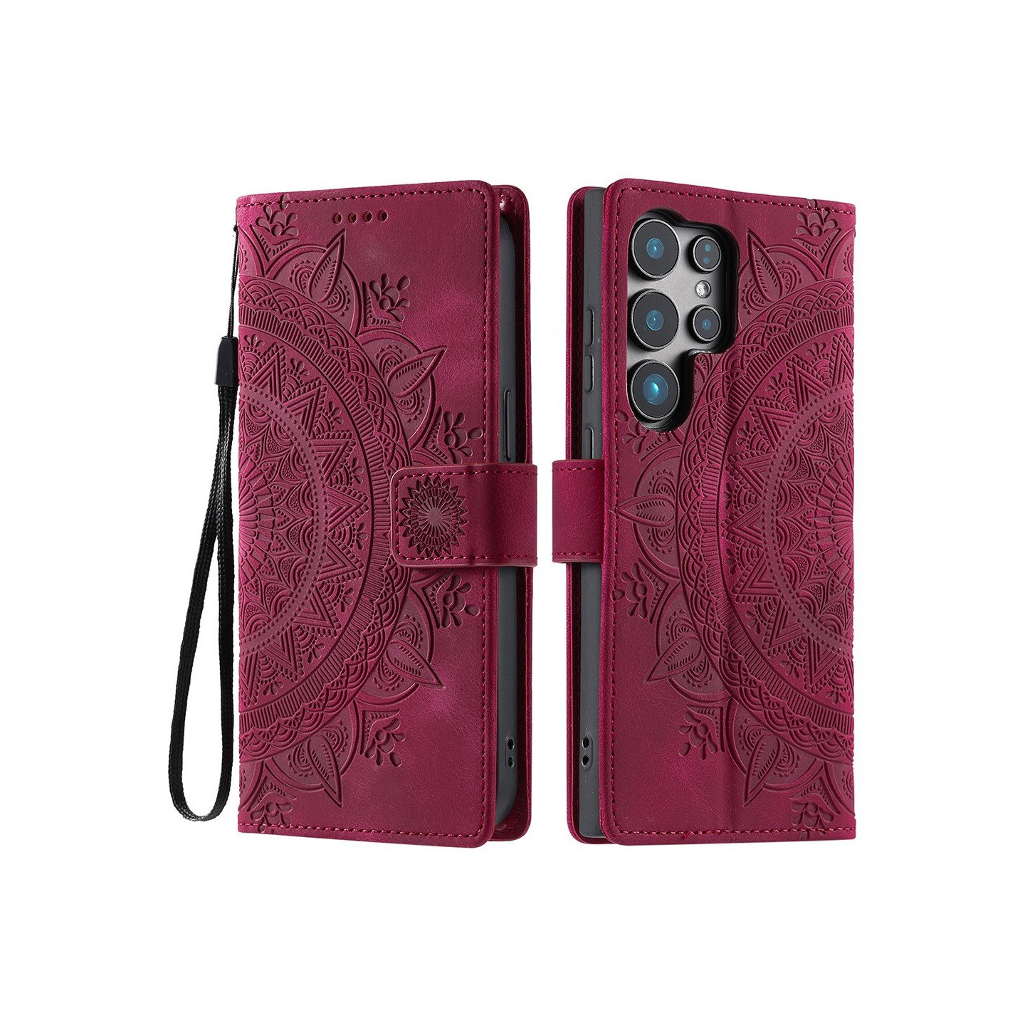 Til Samsung Galaxy S25 Ultra tegnebogscover Cover Shell Mandala Blomstermønster