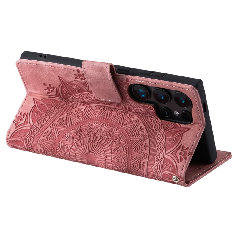 Til Samsung Galaxy S25 Ultra tegnebogscover Cover Shell Mandala Blomstermønster