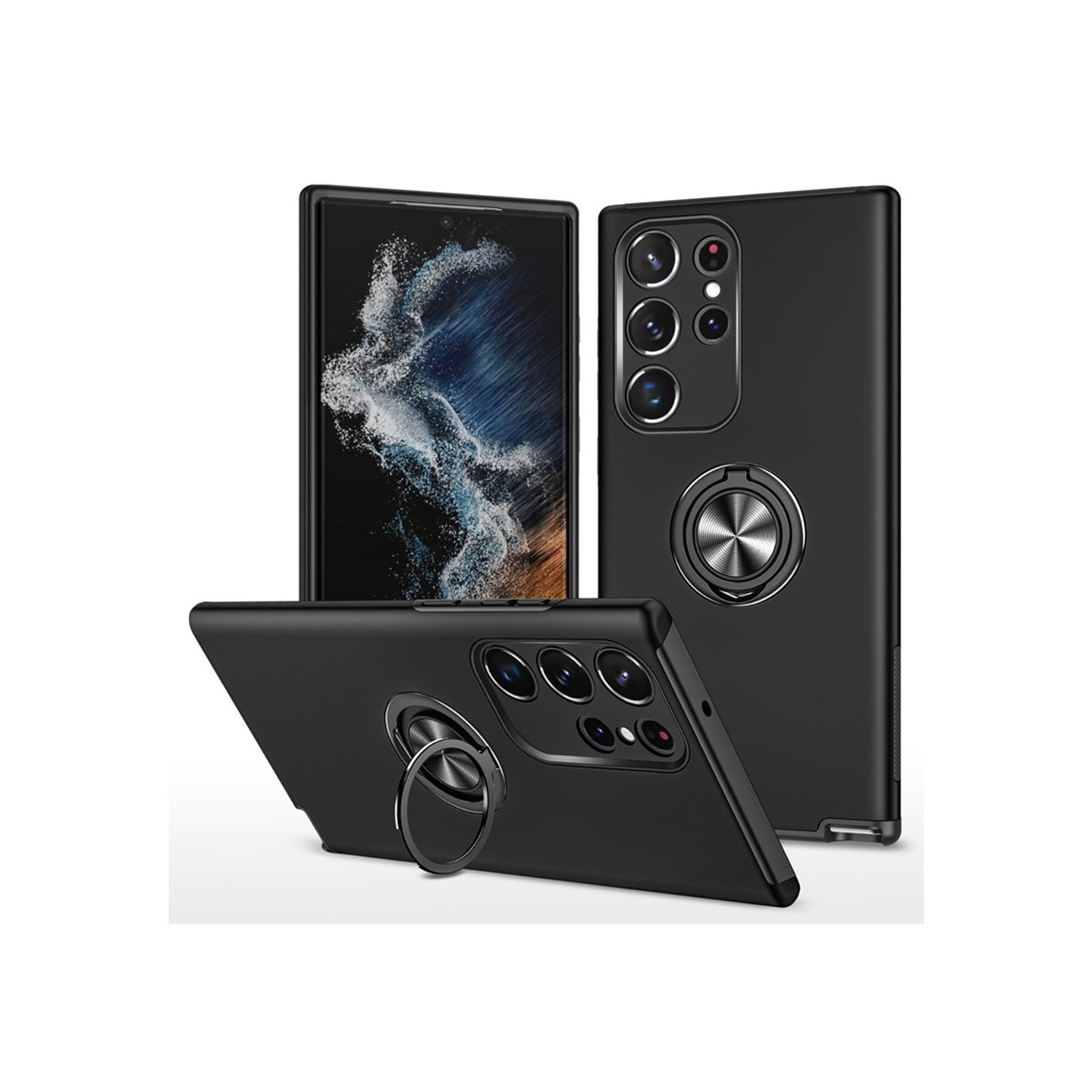 Samsung Galaxy S25 Ultra Finger Ring Kickstand Hybrid Case