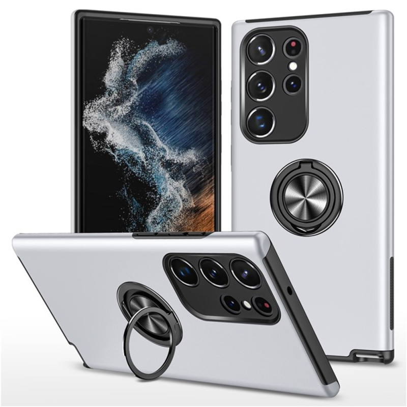 Till Samsung Galaxy S25 Ultra Hybrid skal med Finger Ring - Silver