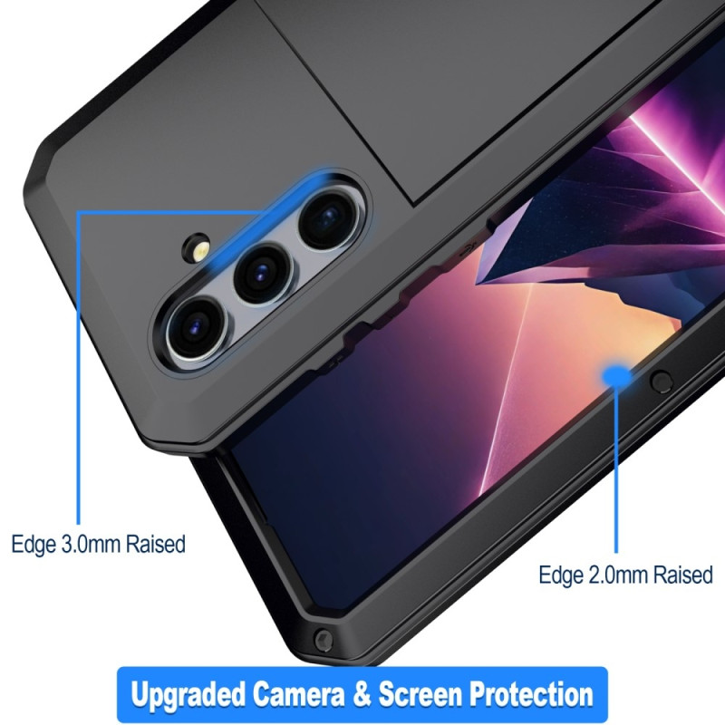 Samsung Galaxy S25+ (Plus) Heavy Duty Silicone + Metal Case Cover + Tempered Glass