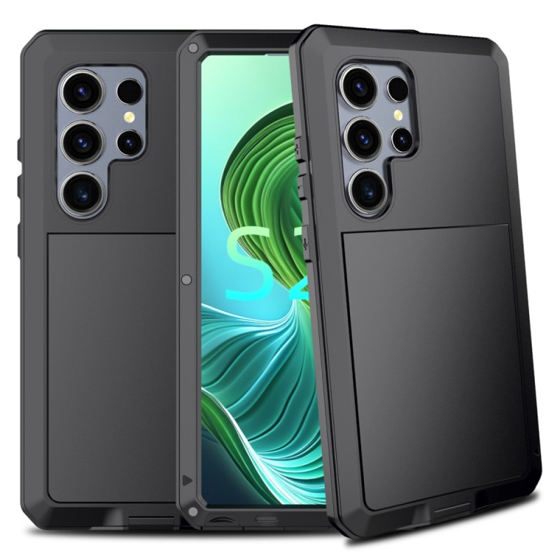 Samsung Galaxy S25 Ultra Heavy Duty Silikone + Metal Case Shell + Hærdet glas
