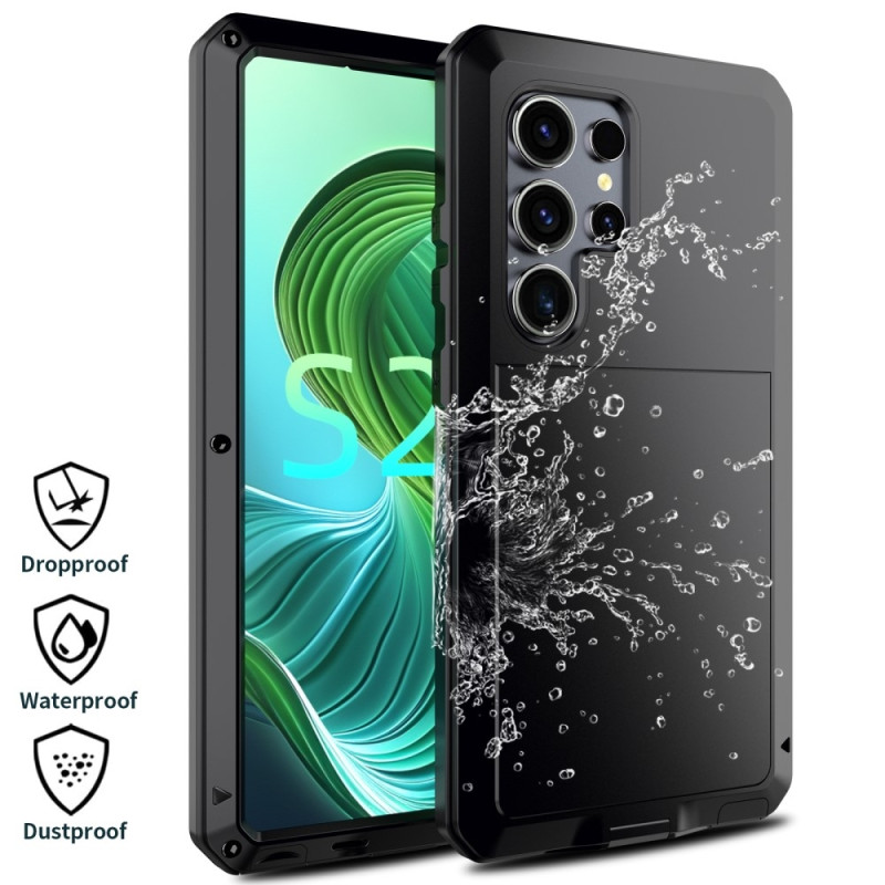 Samsung Galaxy S25 Ultra Heavy Duty Silikone + Metal Case Shell + Hærdet glas