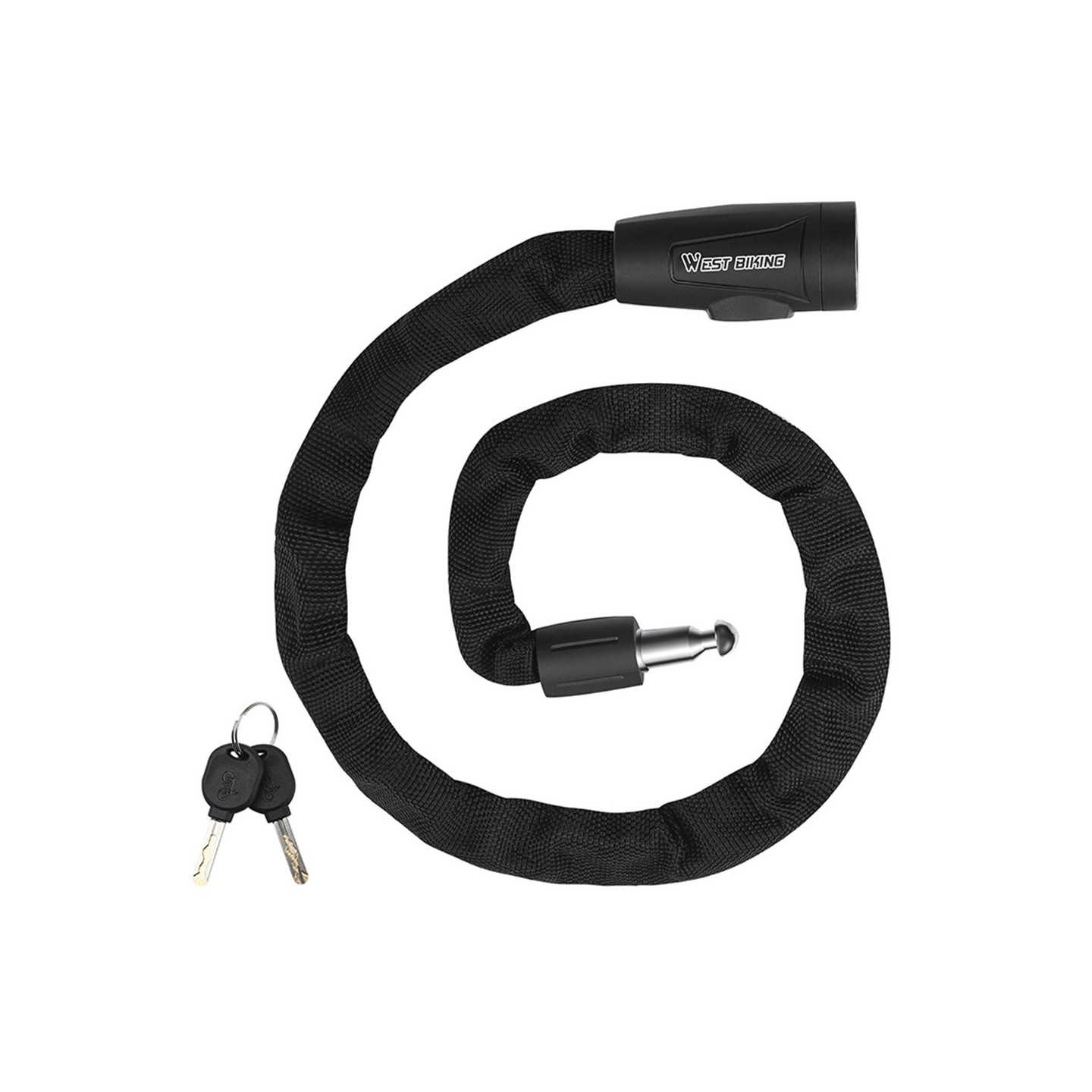 WEST BIKING Cykel Elcykel Moped Stål Lås Cykellås Kedjelås 70cm Stöldskydd MTB