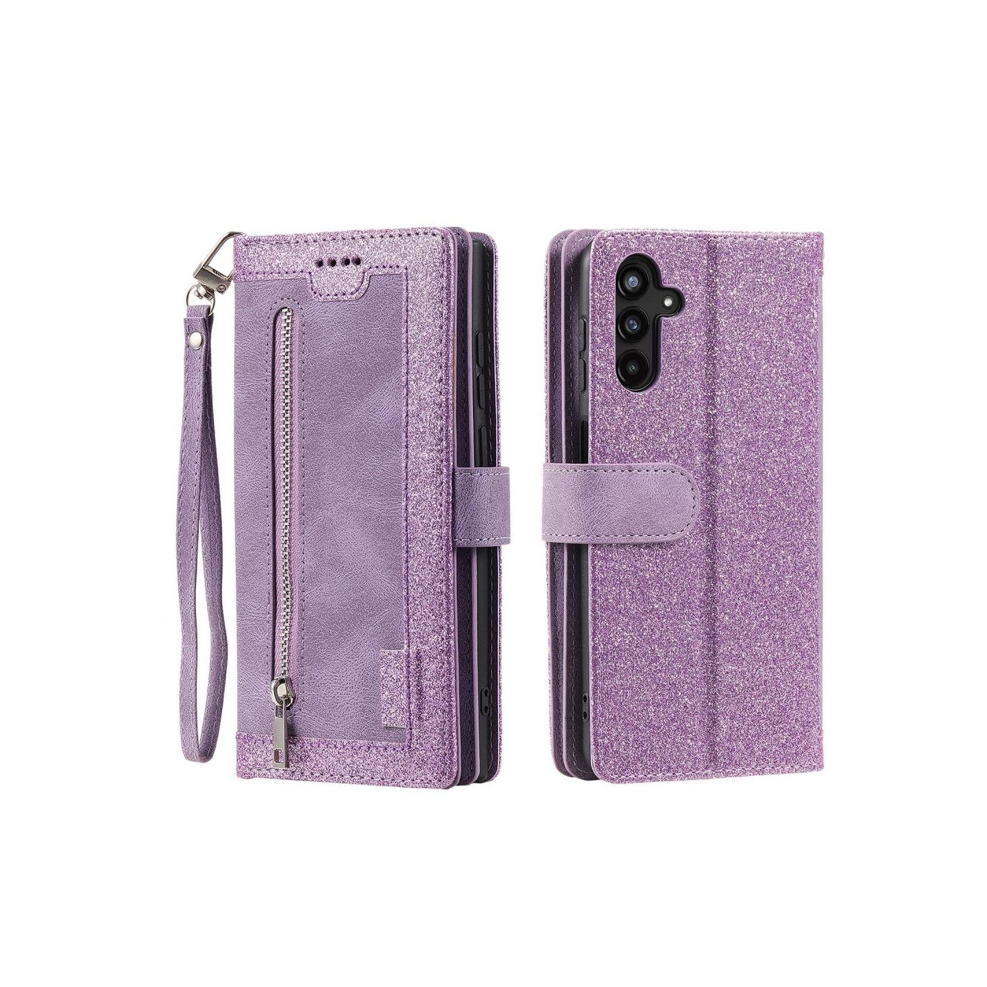 Til Samsung Galaxy S25+ 5G Etui med Lynlåslomme og 9 Kortlommer