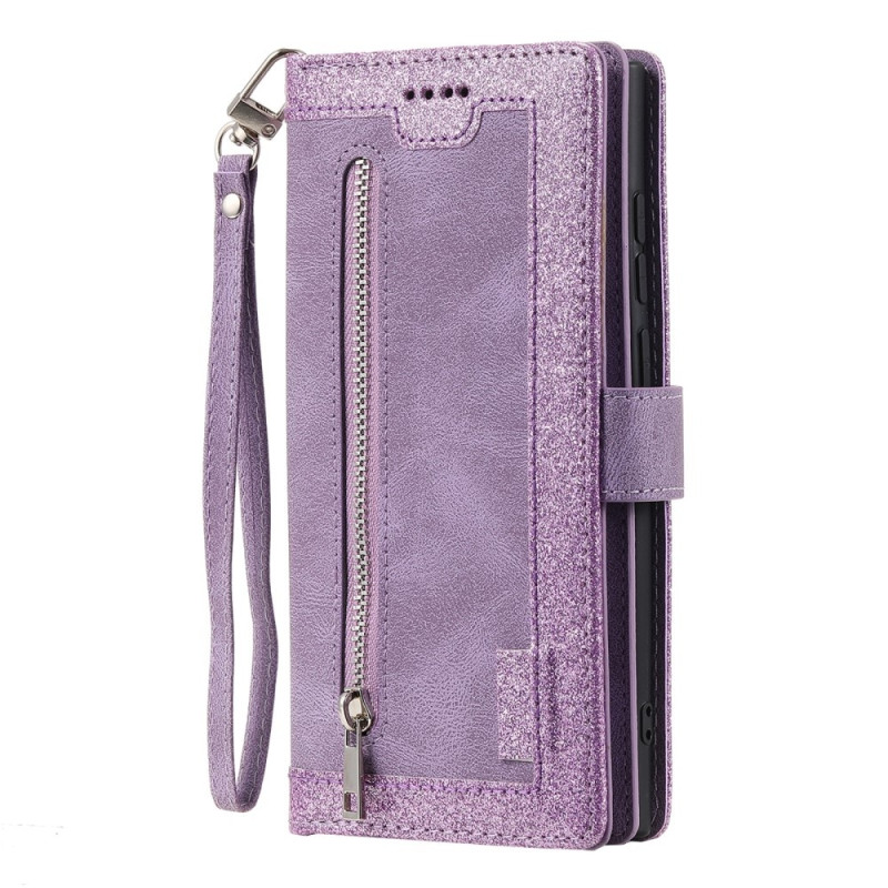 För Samsung Galaxy S25+ 5G Fodral med Dragkedja och 9 Kortplatser