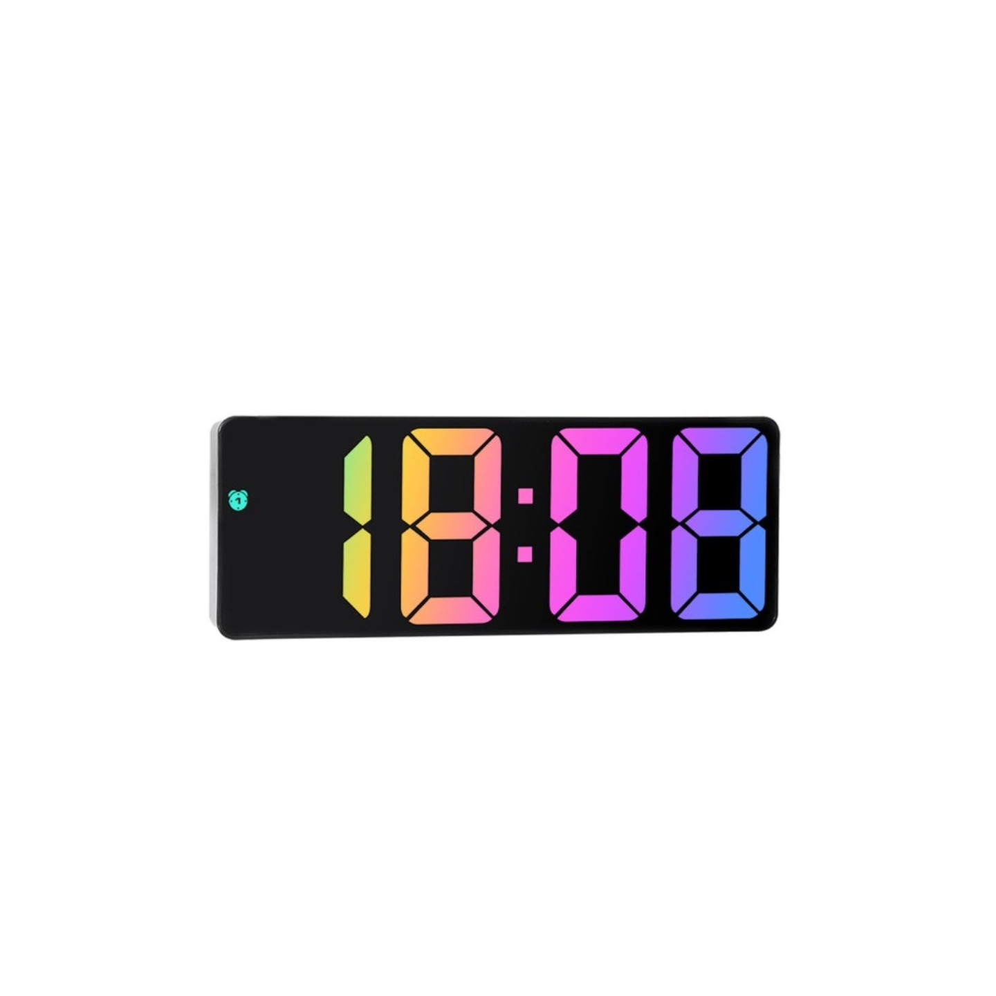 LED Clock Electronic Digital Alarm Colorful Desktop 12 / 24H - Style B
