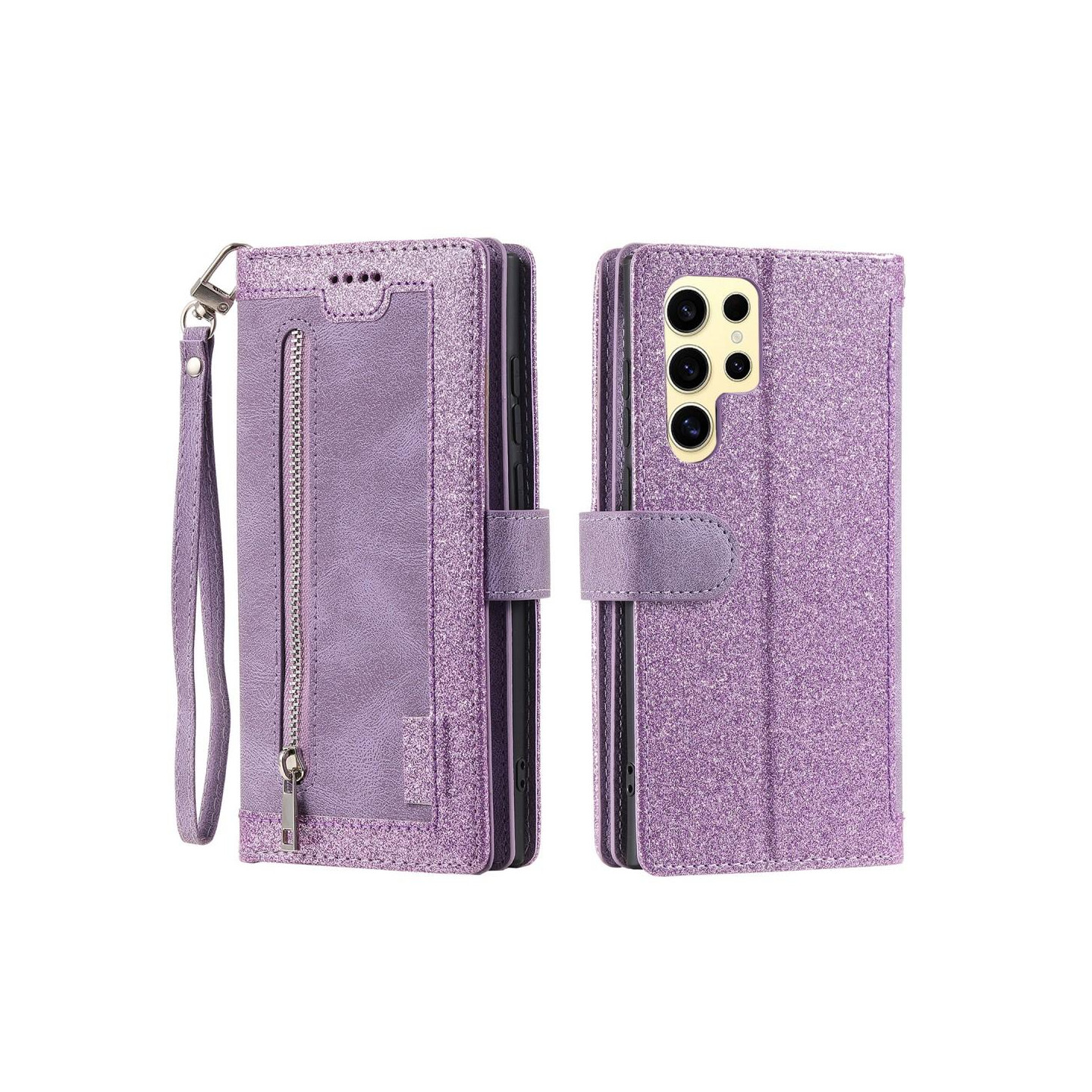 Til Samsung Galaxy S25 Ultra 5G Etui med Lynlåslomme og 9 Kortlommer