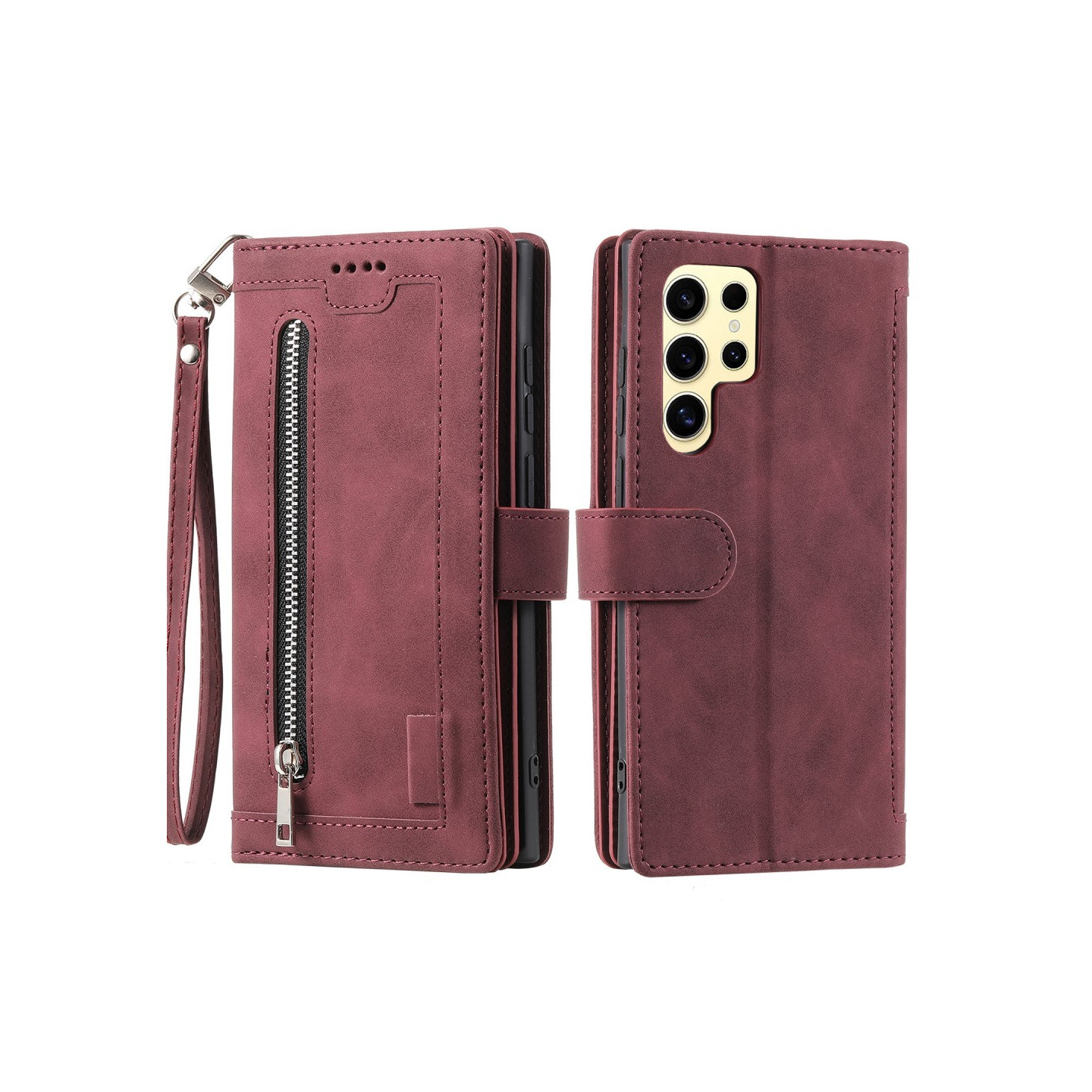 Til Samsung Galaxy S25 Ultra 5G Deksel med Glidelås og 9 Kortspor