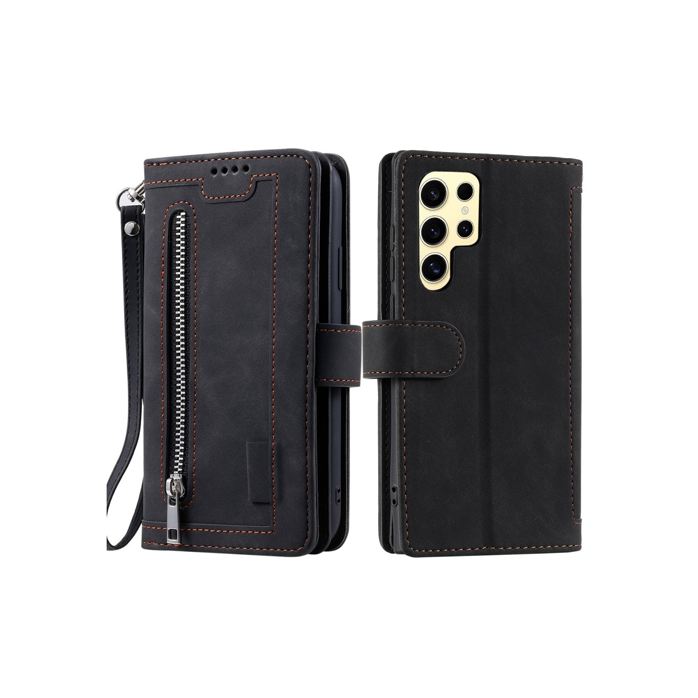 Til Samsung Galaxy S25 Ultra 5G Etui med Lynlåslomme og 9 Kortlommer