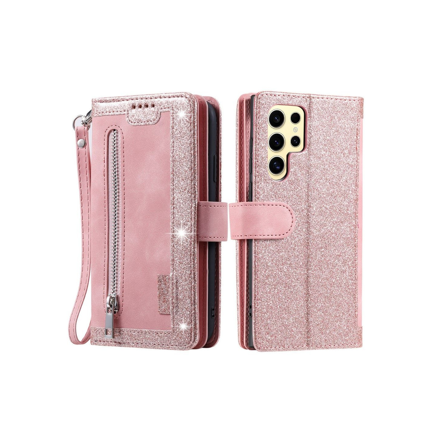 Til Samsung Galaxy S25 Ultra 5G Etui med Lynlåslomme og 9 Kortlommer