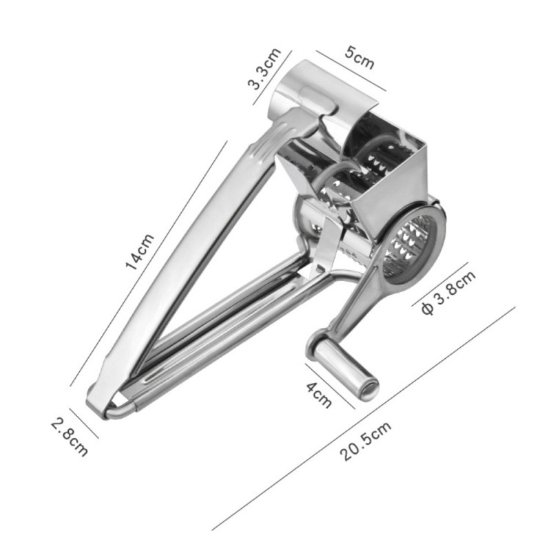 Hand Rotating Rotary Grater Slicer Stainless Steel Cheese Grater