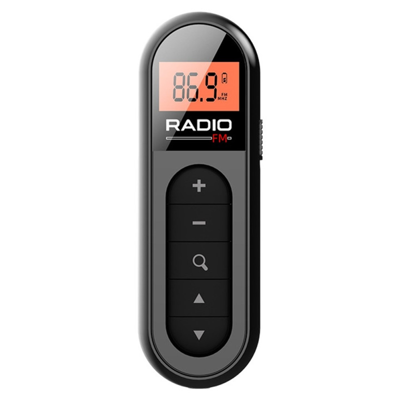 RADIO MI03 Pocket FM-radio med klämma för sport/löpning/möten