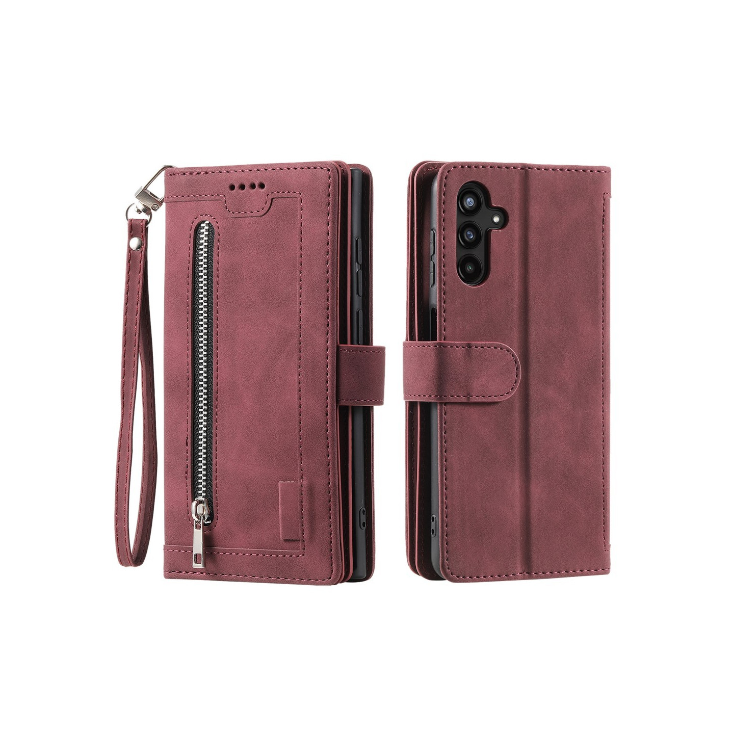 Samsung Galaxy S25+ 5G Kuori Vetoketjutaskulla ja 9 Korttipaikalla