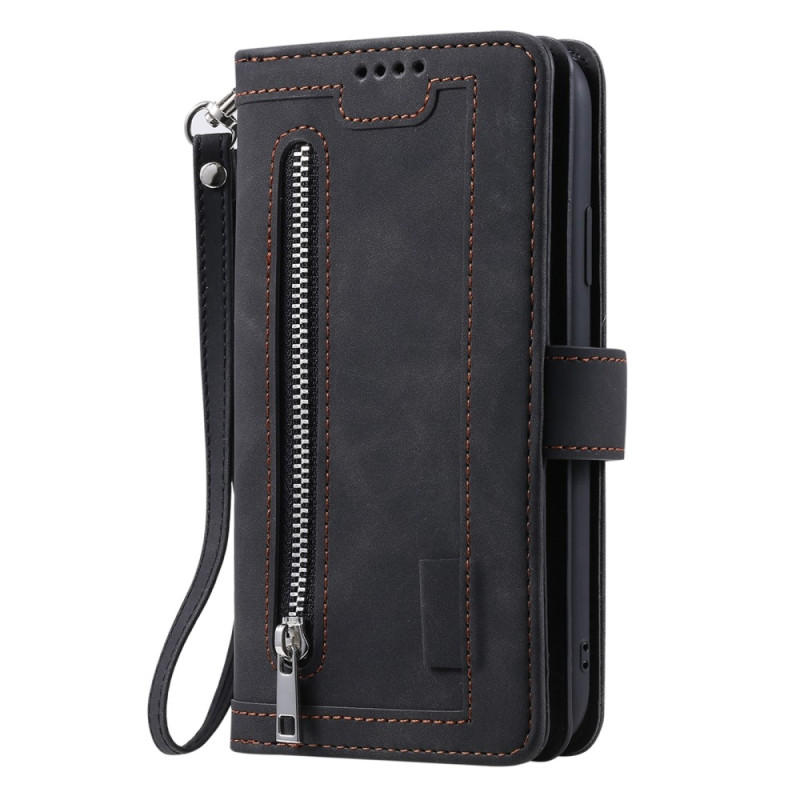 Til Samsung Galaxy S25 5G Etui med Lynlåslomme og 9 Kortlommer