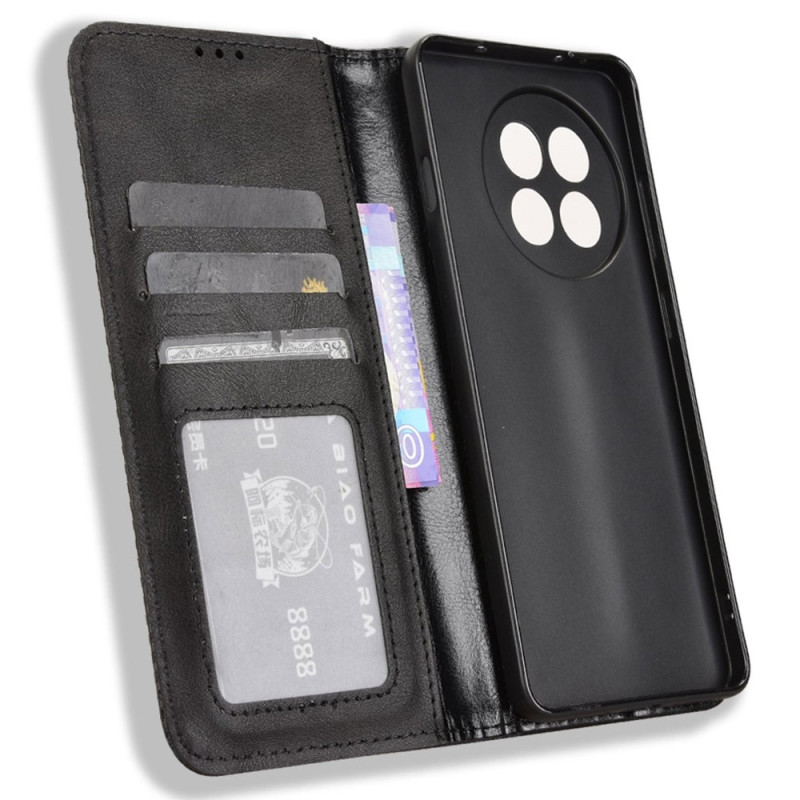 For OnePlus 13R Case Wallet Case Cover Phone Case Retro - Black