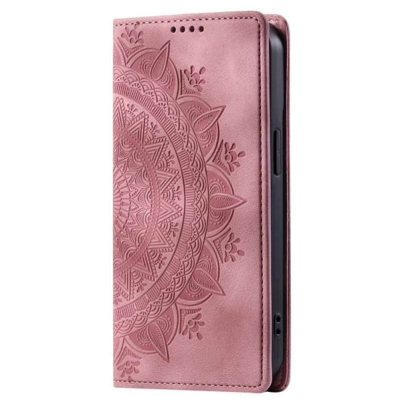 For Samsung Galaxy S25 Wallet Case Cover Shell Mandala Flower Pattern