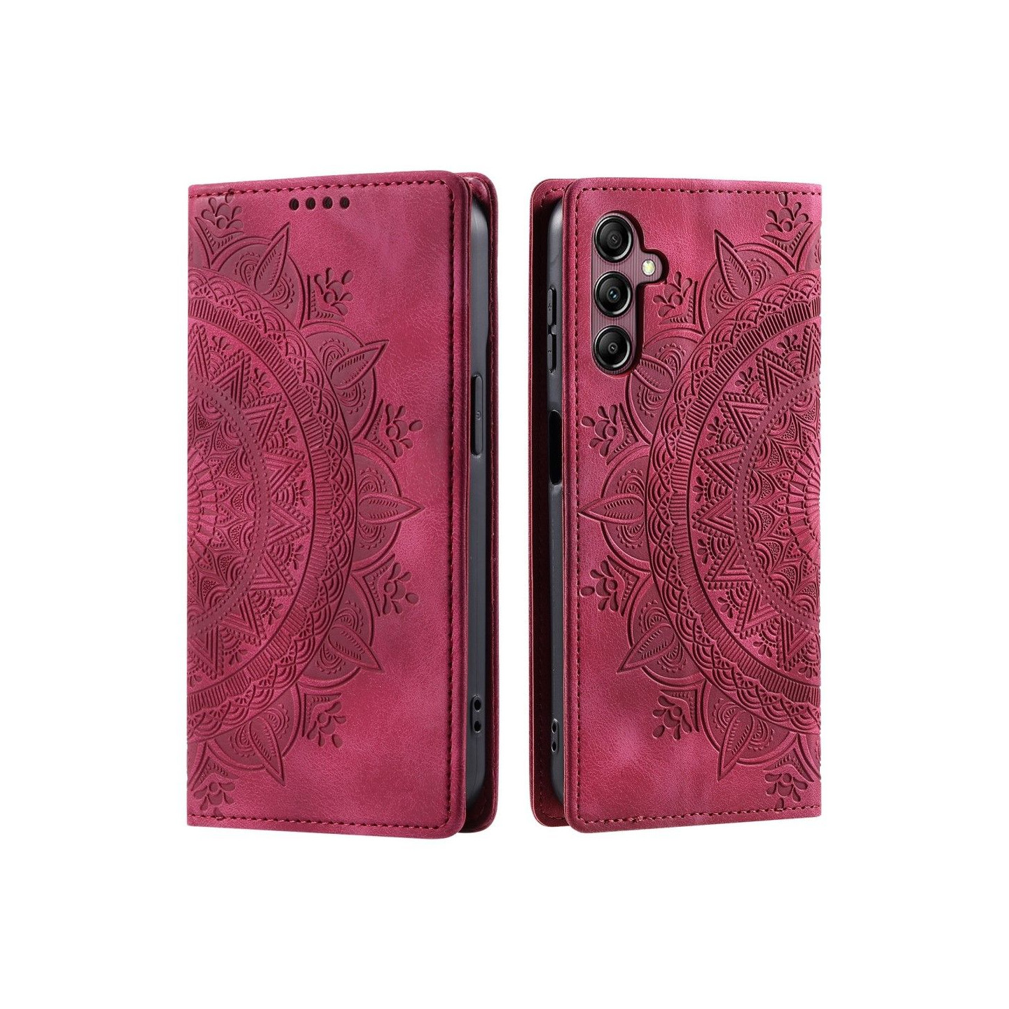 For Samsung Galaxy S25 Wallet Case Cover Shell Mandala Flower Pattern