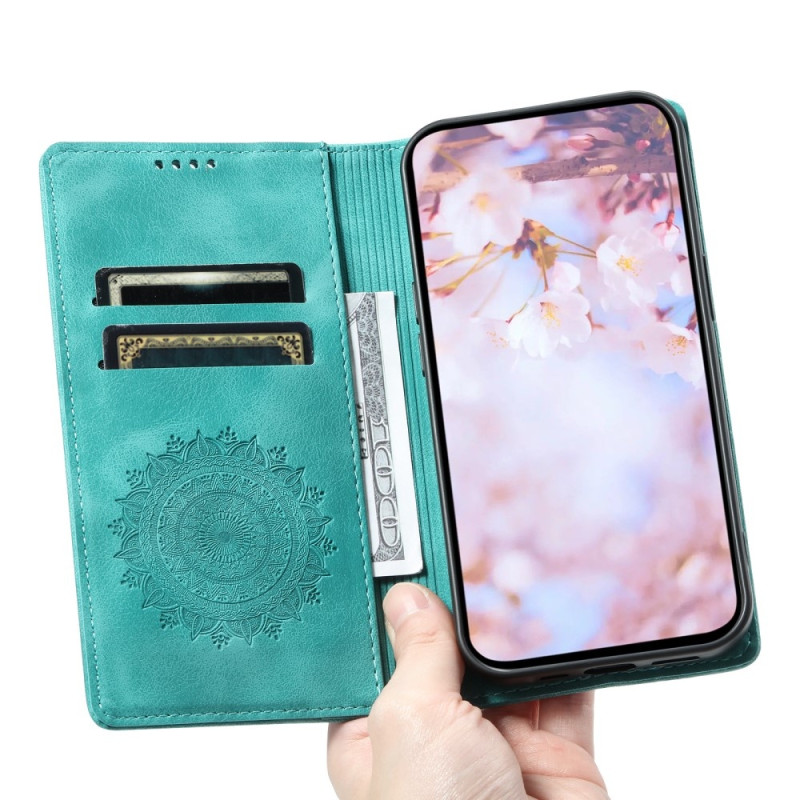 For Samsung Galaxy S25 Wallet Case Cover Shell Mandala Flower Pattern