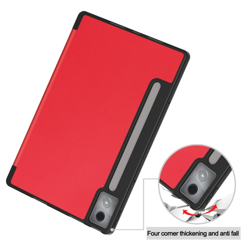 For Lenovo Idea Tab Pro Case Tri-Fold Stand Cover with Pen Holder - Red