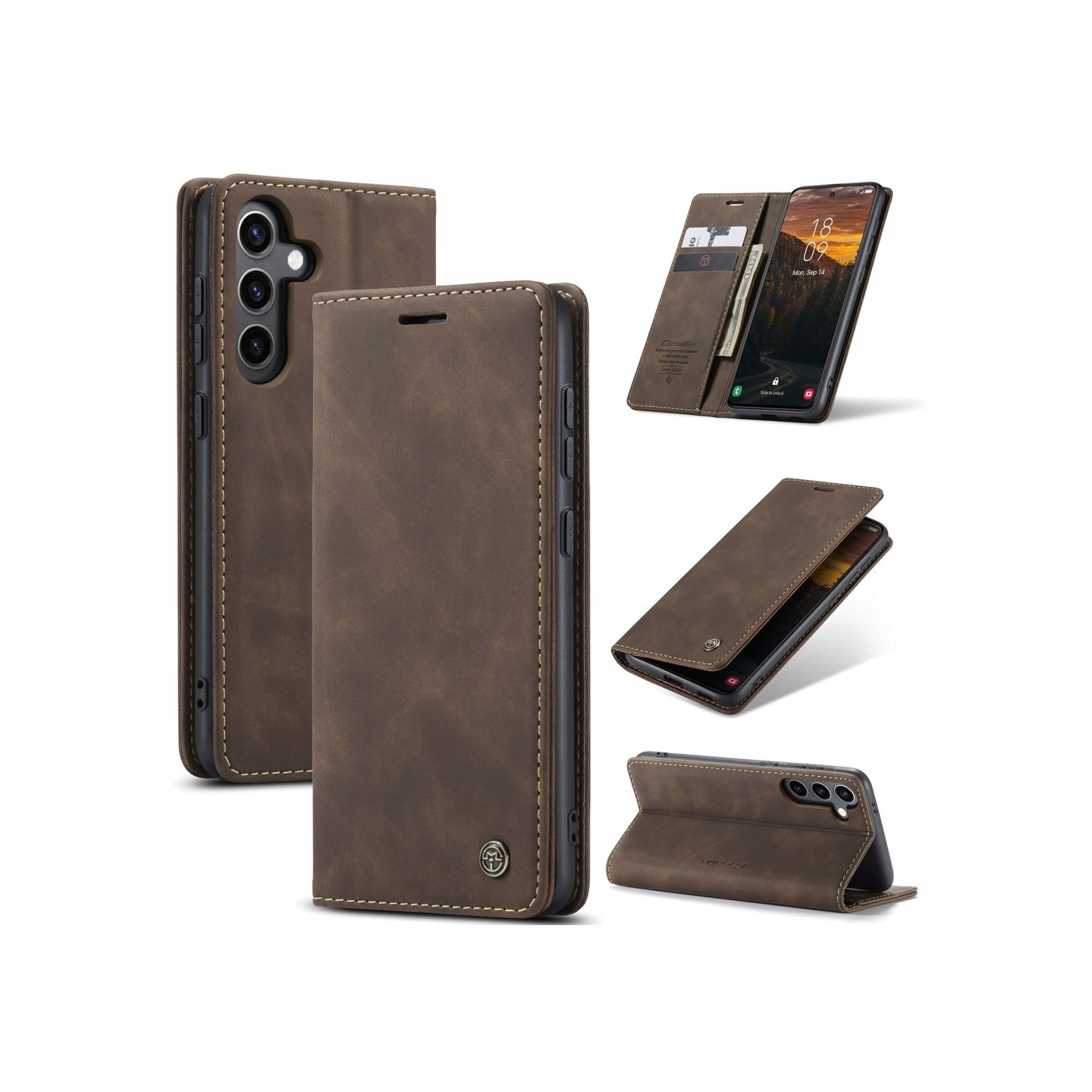CASEME Retro Wallet Case for Samsung Galaxy S25+ (S25 Plus)