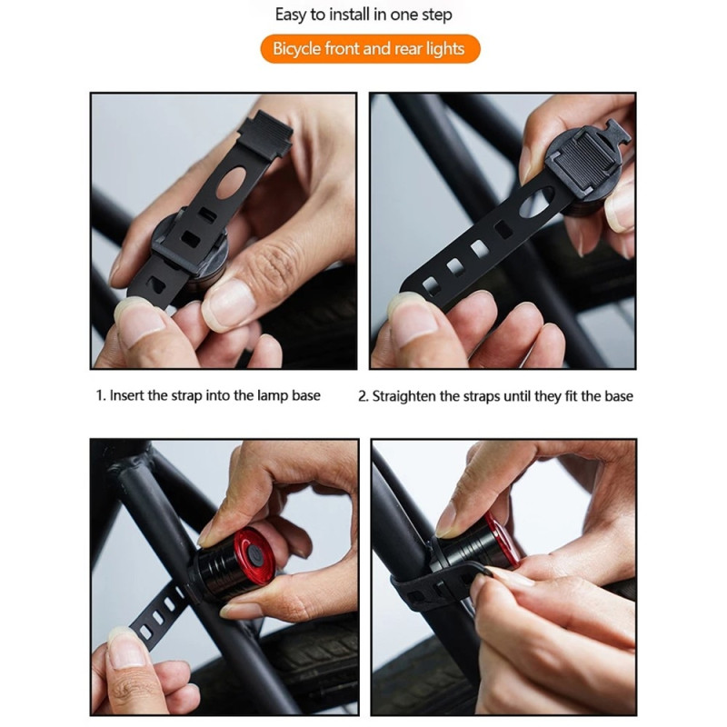 Polkupyörän valaistusvalo Pyöräilykypärä LED-etu-/takavalo Vedenpitävä - punainen