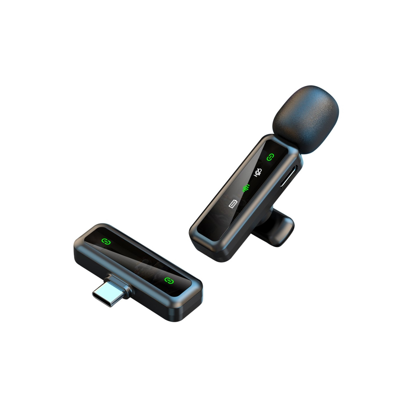 Trådløs Lavalier Mikrofon Støyreduksjon 1 sender + 1 mottaker - USB-C-kontakt