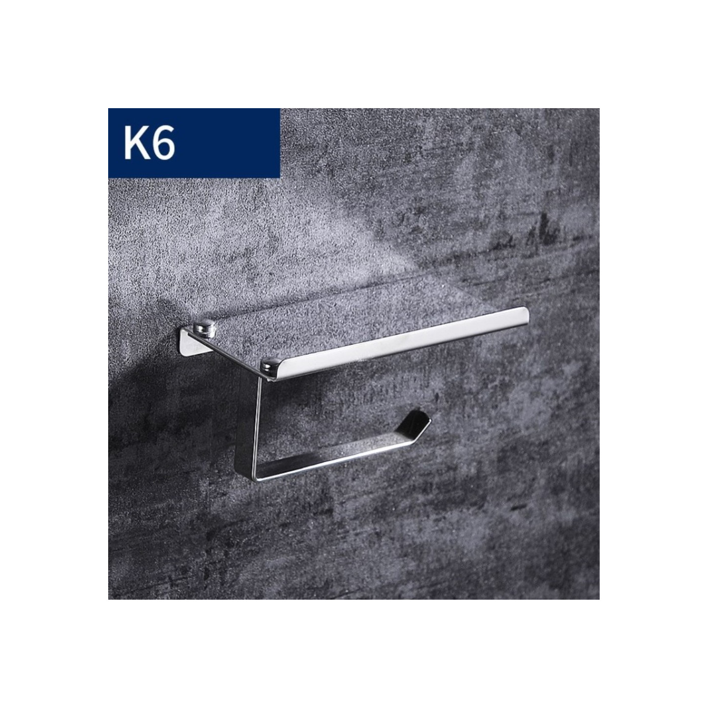 Toilet paper holder for bathroom Wall mounted with shelf - K6/Silver/Drill installation