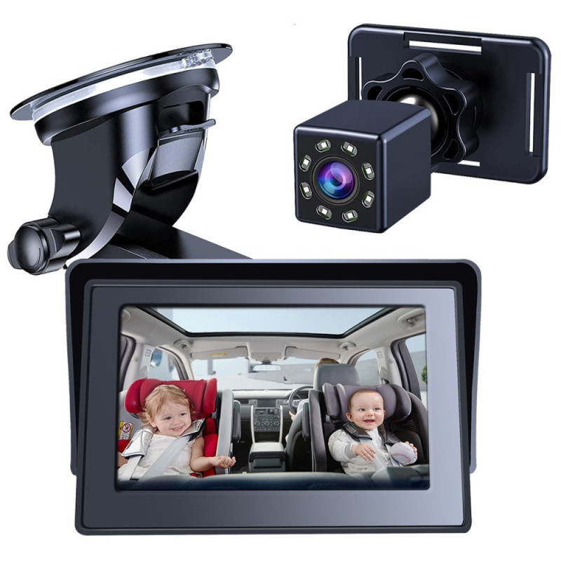 360 degree rotatable 4.3" night vision Car Baby Monitor camera for safe driving