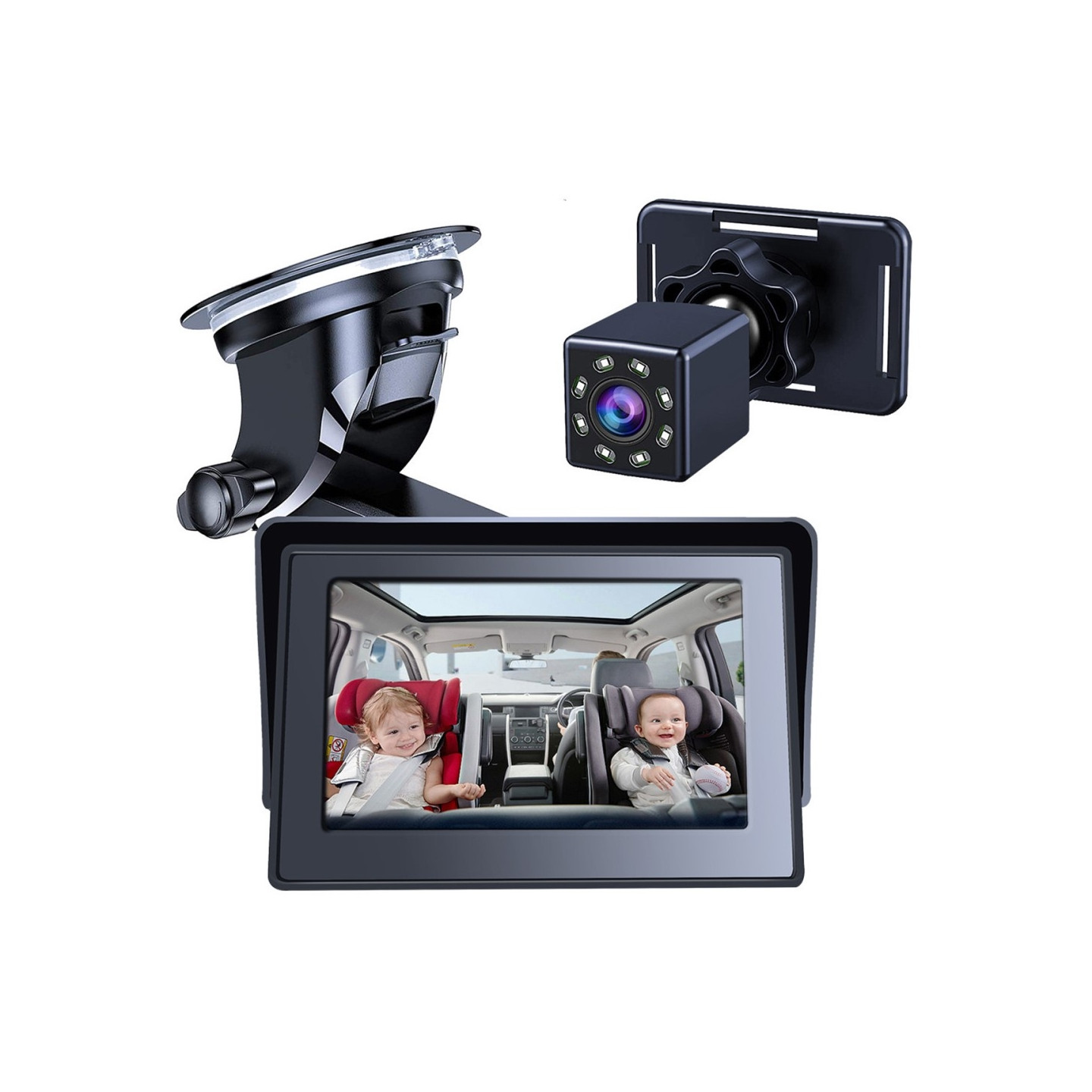 360 astetta kääntyvä 4,3" yönäkö Car Baby Monitor -kamera turvalliseen ajoon