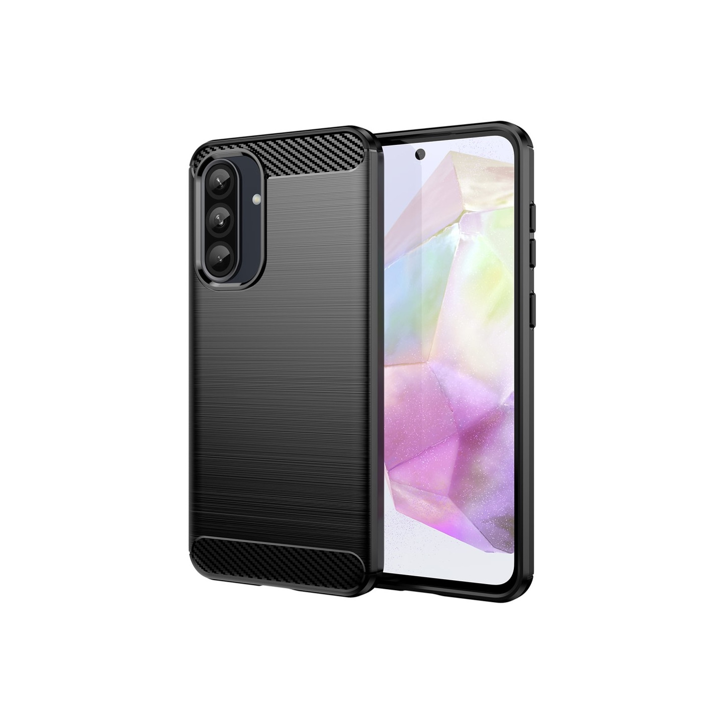 Samsung Galaxy A56 / A36 Kotelon Puhelimen Kansi TPU Hiilikuiturakenne