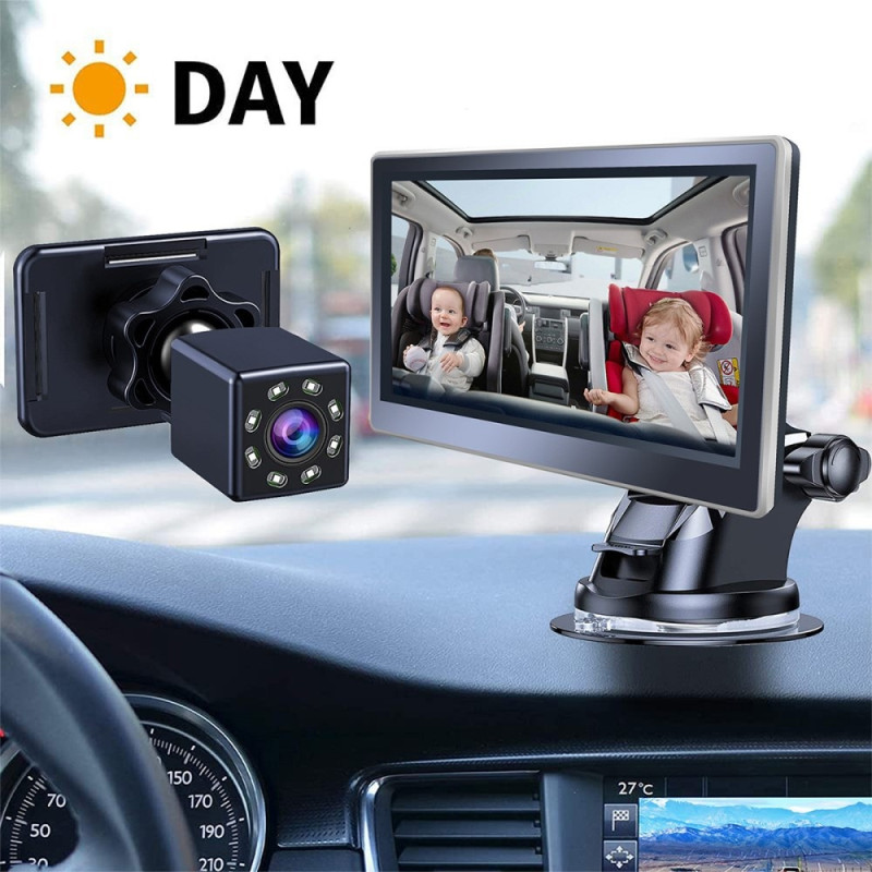 360 degree rotatable 4.3" night vision Car Baby Monitor camera for safe driving