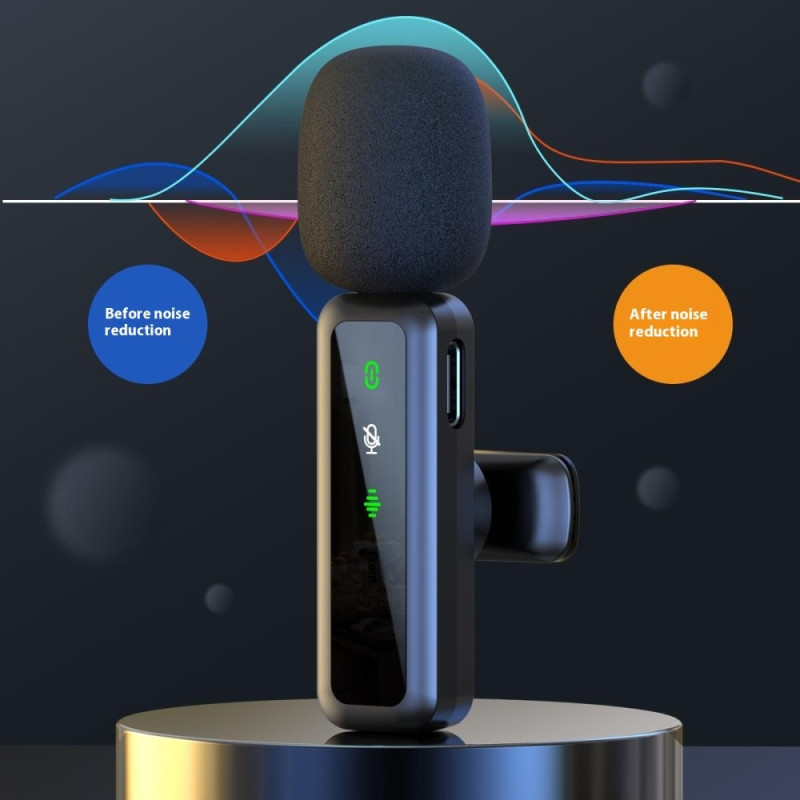Langaton Lavalier Microphone Noise Reduction 1 lähetintä + 1 vastaanotin - iP-liitin