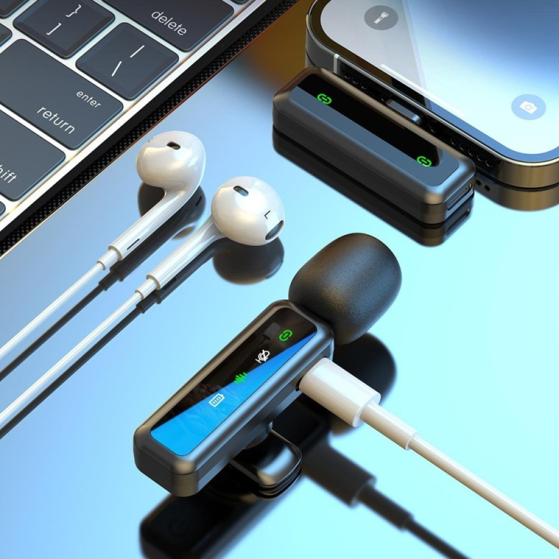 Wireless Lavalier Microphone Noise Reduction 2 transmitters + 1 receiver - iP connector