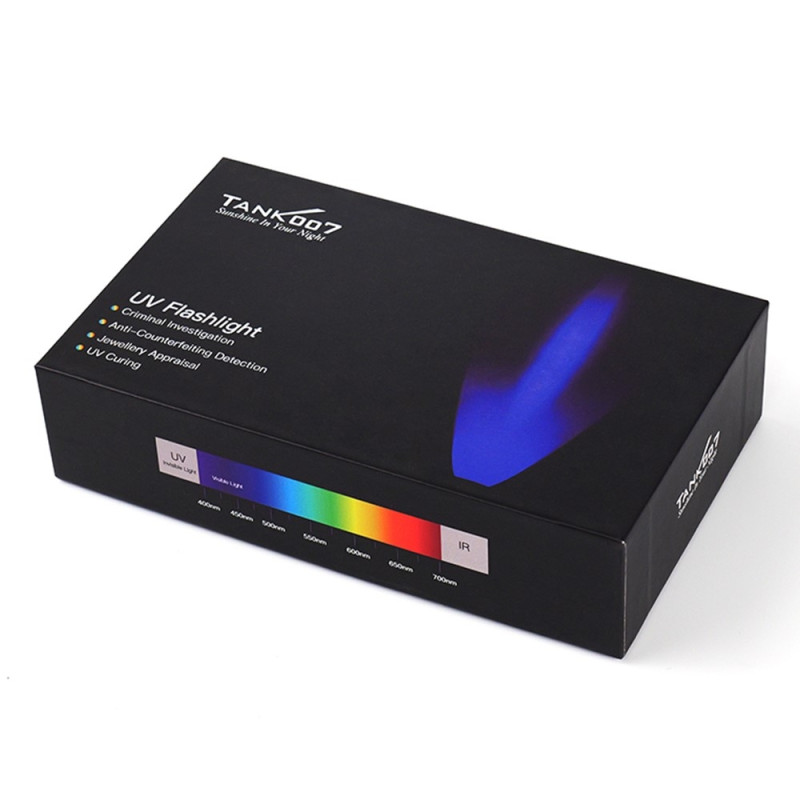 TANK007 365nm Ultraviolet lommelygte Håndholdt UV-lygte til valutaverifikation