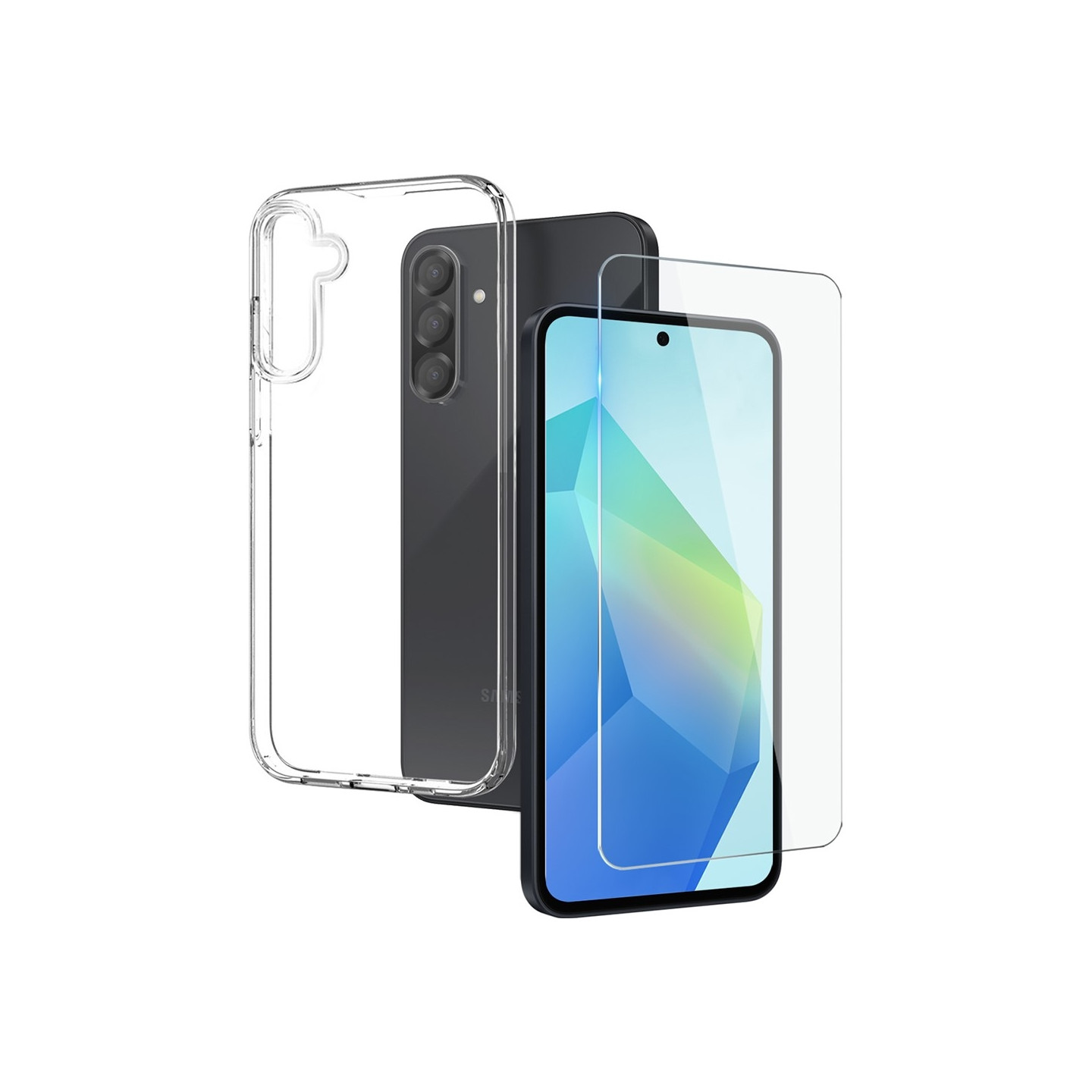 NORTHJO Samsung Galaxy A56 5G Clear Case Soft TPU Puhelimen Kuori, jossa Karkaistu Lasi Näytön Suojus