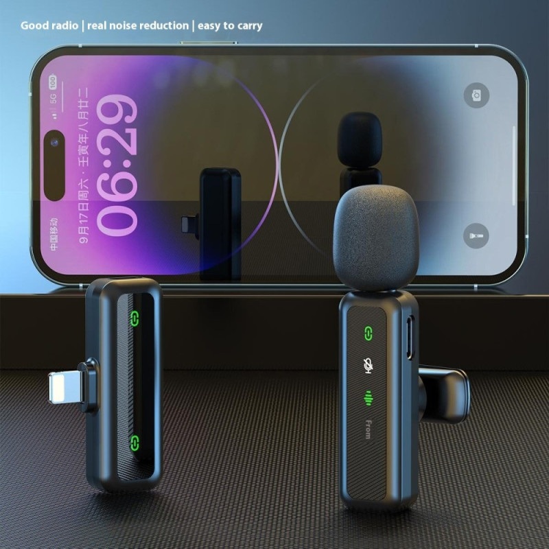 Trådlös Lavalier-mikrofon Brusreducerande 2 sändare + 1 mottagare - USB-C