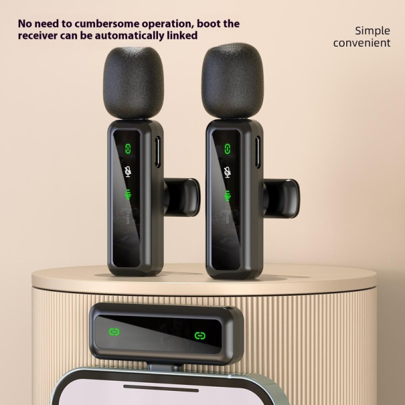 Trådløs Lavalier Mikrofon Støyreduksjon 2 sendere + 1 mottaker - USB-C