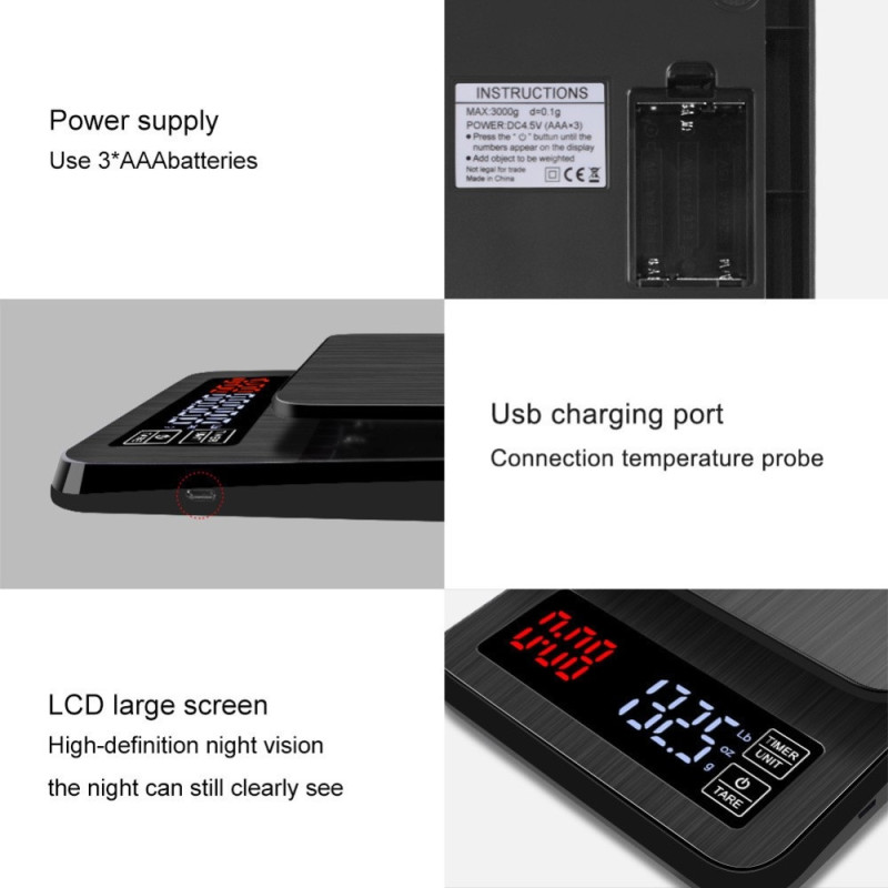 Digital mini scale 10 kg / 1 g electric pocket in grams with backlit LCD screen