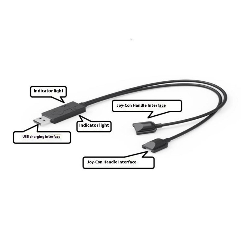 Opladerkabel kompatibelt med Nintendo Switch OLED Joy-Con Controller 2 i 1 USB