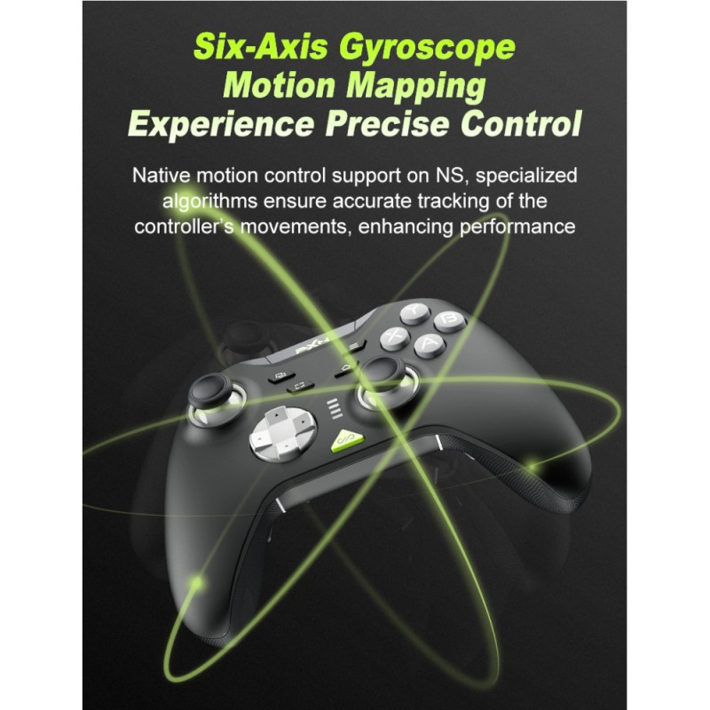 Bluetooth Wireless Game Controller with Receiver Compatible with Steam PC Android iOS Nintendo Switch - Black